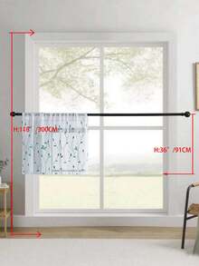1件刺绣薄纱窗帘，花卉图案，带杆袋，防紫外线，透气，涤纶面料，无衬里，适用于客厅、卧室、餐厅 - 藍色 - 查看 53