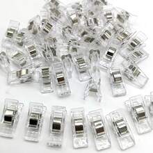 50 Pcs Sewing Clips Colorful Multipurpose Plastic Craft Crochet Knitting Clothes Clips Color Paper Binding Clips OSKU - Transparent 50pcs - View 1