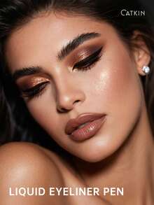 CATKIN Smooth Liquid Eyeliner Pen, Ultra-High Color Saturation, Waterproof, Creates Thick Bold Lines, C02 Brown - C02 Brown - View 8