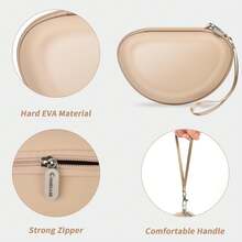 ALKOO Hard Headphone Case Compatible With Solo 2 3 4 Solo Pro Studio Pro Studio3 Portable Travel Carrying Bag With Mesh Pocket Daily Storage Case Only - Apricot - View 4