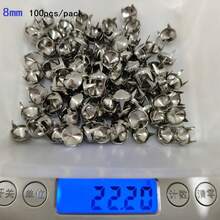 50/100pcs/Pack 3-10mm 4 Claw Cone Spike Rivets Studs Spots Nailhead Punk Rock DIY Leather Craft For Clothing Bag Shoes Parts Decoration - A - View 68