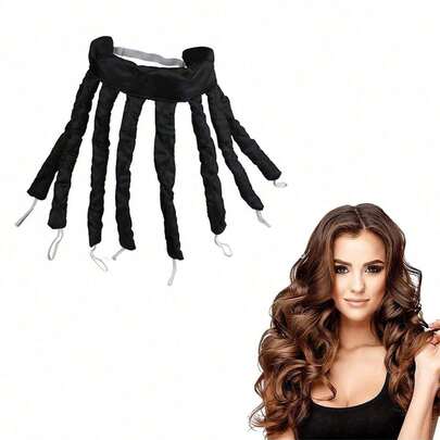1pc 8-Tooth No-Heat Curling Wand, Soft Wavy Hair Band, Essential Salon, Beauty Salon And Travel Hair Styling Product And Accessory; Back To School, Travel And Vacation Essential; Women's Hair Accessory, Hair Curler, Curling Iron, Hair Curler, Hair, Hairstylist Accessory, Christmas/New Year/Valentine's Day Gift.