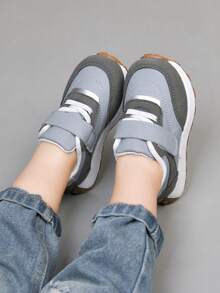 1 Pair 2026 New Children's Casual Sneakers, Boys' Soft Sole Non-Slip Leisure Shoes, Daily Sports School Running Flat Shoes - Grey - View 9