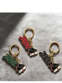 1pc/10pcs 2026 Graduation Keychain, Commemorative Graduation Gift Keyring, Unisex Alloy Oil Drop Graduation Cap Keychain, Graduation Ceremony Souvenir Gift, Backpack/Handbag Pendant, Daily & Holiday Accessory Gifts For Mother, Father, Graduation, And Teacher - Multicolor - View 10