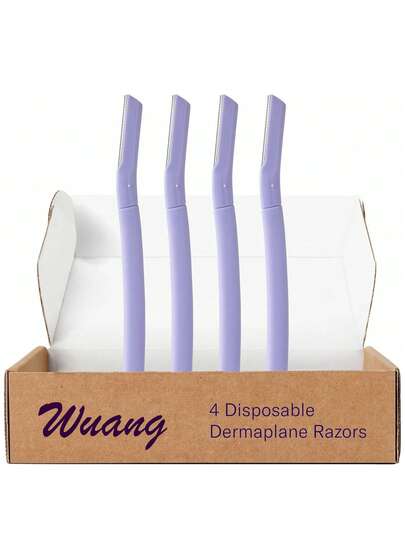 去角质剃刀，女士面部剃刀，一次性，1支装，4支装