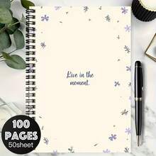 100-Page Artistic Floral Pattern Spiral Notebook, Purple Cover, Suitable For Work Records, Study Notes, School Daily Use. Can Be Used As Graduation Gift, Birthday Gift, Diary, Daily Planner, Memo Pad, A Thoughtful Gift Choice. - Y - View 7