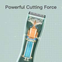 Wireless Electric Hair Clipper Set, Low Noise Waterproof Portable Hair Trimmer, Ceramic Blade, Dry & Wet Use, Rechargeable Haircut Kit For Kids - View 10