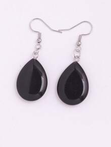 1對水滴天然石晶體和瑪瑙長掛墜耳環，粉色晶體冬靈能量女士多巴胺夏日度假手工珠寶 - 天然石 - 查看 30