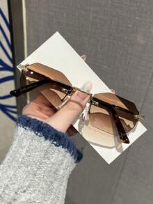 1副男士时尚眼镜，新款高品质金属无框个性化百搭商务通勤户外驾驶时尚眼镜 - 彩色 - 查看 18