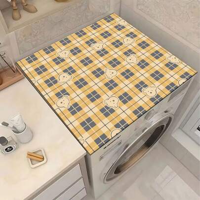 1pc Silica Gel Washing Machine And Dryer Top Pad, Washing Machine Dust Cover, Kitchen Accessory, Anti-Slip, Suitable For Laundry Room, Bathroom, Home Decor And Room Decor, Multiple Styles Available