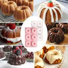 6-Cavity Silicone Mini Donut Cake Mold, Non-Stick Silicone Baking Mold Suitable For Making Donuts, Jelly, Cupcakes - Multicolor - View 4