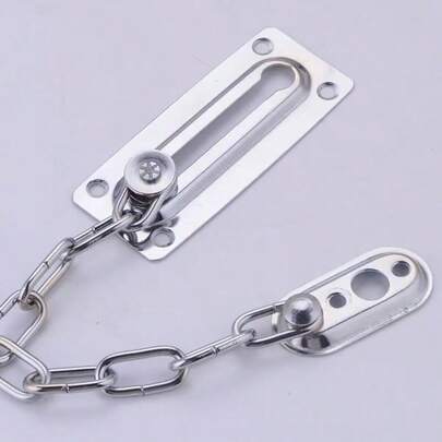 Door Chain Lock, Heavy-Duty Stainless Steel Inner Door Lock, Durable, Rust-Proof And Pet-, Suitable For Bedrooms, Apartments, And Hotels.