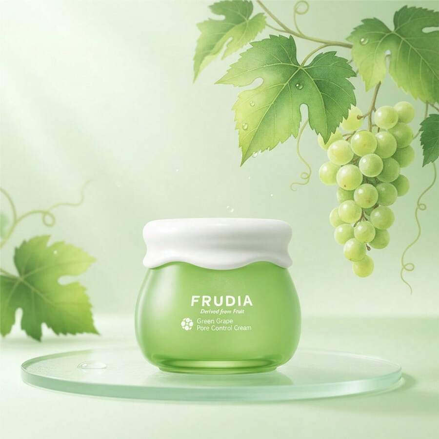 EverlyX Gama Green Grape Control de Poros y Sebo Frudia- Disponible con discos exfoliantes, sérum, espuma limpiadora e hidratante formulados con 81% de extracto de uva verde, ayuda a controlar el exceso de grasa, minimizar poros y mejorar la textura con acabado mate fresco - Ideal para piel mixta a grasa- ✅ Envíos a España 24/48 horas - Hidratante - Ver 1