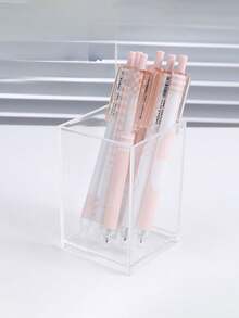高品质透明亚克力化妆品收纳盒 - 笔筒整理盒 - 适用于学生、办公桌、工作场所 - 多功能创意产品 办公桌配件 办公用品 办公配件 - 多色 - 查看 14