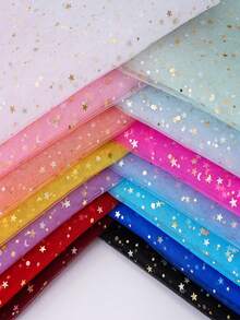 Vải Organza, vải nền bóng 3 lớp mật độ cao, vải voan lấp lánh dành cho váy cưới. - màu cam nhạt - Xem 3