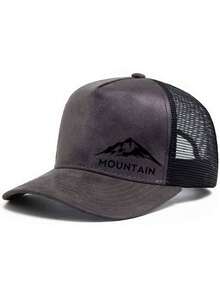 1pc Solid Mountain Print Baseball Cap, Polyester Trucker Hat, Versatile Daily Wear, Suitable Gift For Family, Friends, Boyfriend/Girlfriend, Christmas, Mother's Day, Father's Day, Teacher's Day, Birthday - Multicolor - View 5