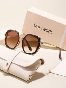 Verywork 1pc Geometric Frame Classy Aesthetic Delicate Superior Quality Fashion Eyeglasses Street Snap Accessories For Women Glasses Shades Basics Appointment Outfits Suitable For All Face Shapes - Multicolor - View 9