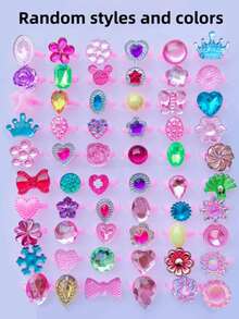 10pcs/Set Colorful Resin Crystal Rings, Suitable For Party And Random Gifts (No Box Included) - Random - View 12