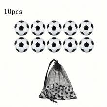 6/8/10pcs 32mm Mini Soccer Balls, Hexagonal Foosball Table Accessories, Small Footballs (With Black Storage Net Bag) - Multicolor - View 11