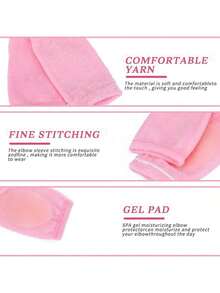 2pcs Elbow Moisturizing Sleeves, Elbow Gel Heel Socks, Elbow Pads, Suitable For SPA Moisturizing, Nourishing Dry Cracked Skin Care - Pink - View 3