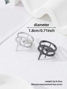 Bộ nhẫn nam hai chiếc - Bộ nhẫn tối màu họa tiết sao, thích hợp cho các buổi tiệc khi đi làm, với khả năng thay đổi phong cách linh hoạt (Không kèm hộp quà) - Nhiều màu - Xem 6