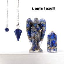 1 Set de Colgantes de Ángel de Siete Chakras de Piedras Preciosas Curativas Naturales, Amatista Espiritual, Juego de Artesanía de Yoga Reiki con Caja de Regalo para Sanación Espiritual - Conjunto de ángeles - Ver 4