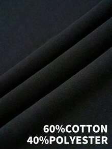 1 Pcs1PC Men's Black Solid Color Drop Shoulder Long Sleeve Drawstring Pocket Casual Hoodie, Autumn/Winter, Suitable For Work, Daily Office Sports, And As A Gift For Husbands And Boyfriend - 黑色 - 查看 5