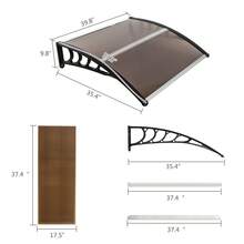 40*38in Household Application Door & Window Rain Cover Eaves Brown Board & Black Holder - Brown - View 5