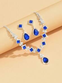 1 Set Exquisite Women's Luxury Style Jewelry Set For Party, Event And Daily Wear (1 Necklace + 1 Pair Earrings) - A - View 13