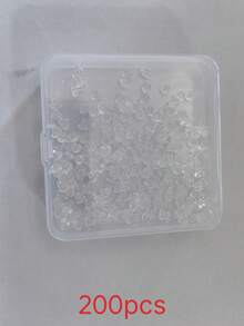 约200个透明塑料耳钉背扣，尺寸4*4毫米，适用于固定耳环和耳钉。 - 無色 - 查看 8
