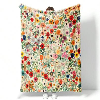 1 pezzo di coperta bianco latte e azzurro chiaro a nuvola, stile delicato e curativo, coperta quadrata in flanella amichevole per la pelle con dettagli ricamati a gradiente di nuvole, calda e piacevole per la pelle, adatta per scene di relax in casa/camera da letto in autunno e inverno