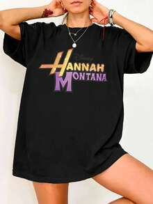 T-Shirt With H-Hannah M-Montanas Logo - Black - View 1