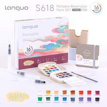 Solid Watercolor Gift Set, Rich Colors, Fine Texture, Layered Tones, Smooth Lines Fit Hand Shape, Comfortable Grip, 4-In-1 Bucket + Paints + Palette + Brushes, Portable For On-The-Go Creation, Suitable For Painting, Writing, Journaling, Postcards, Etc. - Painting Supplies - View 13