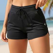 Acqua Bronze Kit 2 Shorts Suplex Drawstring Pocket Adjustable Women's Versatile Bath Sports Double Waistband Sporty Simple Casual - 黑色 - 查看 5