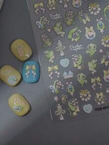 1Sheet 5D Soft Embossed Relief Nail Stickers Cute Lily Of The Valley Self Adhesive Slider Stickers Press On Nails DIY Japanese Nail Art Dec - Multicolor - View 4
