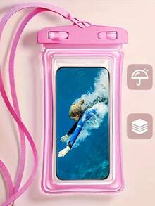 1 pieza Funda impermeable transparente y elegante para teléfono, de material plástico grueso y de alta calidad, con pantalla táctil sensible, ligera y portátil para buceo, natación, playa, cruceros, fiestas en la piscina, viajes al aire libre y esenciales de verano. Estuche impermeable perfecto para la mayoría de los teléfonos móviles, ideal como regalo de Año Nuevo o Día de San Valentín - Multicolor - Ver 15