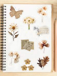 60张干花叶子贴纸，适用于笔记本、笔记本电脑、手机壳、行李箱、吉他等。 - A - 查看 4