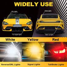 TOAUTO 2 bóng đèn LED ô tô 20W 3000LM Canbus 144SMD BA15S BAU15S BAY15D 3156 3157 7440 7443 dùng cho đèn xi nhan trước sau, đèn phanh, điện áp 12V, màu trắng, đỏ, vàng. - A - Xem 10