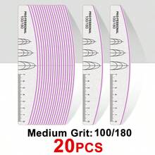 Lima de uñas profesional en forma de media luna, bloque de pulido de doble cara graduado, tiras de lijado de uñas de grano 100/150/180/240, herramienta minimalista de cuidado de uñas para uso en salón - Multicolor - Ver 17