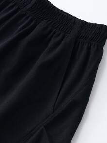Annil Cool-Fitting Cargo Shorts For Boys. Summer Style, Memory Foam Elastic, Shape-Retaining, Sporty Casual Shorts. - Black - View 5