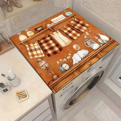 1件装洗衣机/烘干机顶垫，硅藻土材质，洗衣机防尘罩，厨房配件，防滑，适用于洗衣房、浴室、家居装饰和房间装饰，多种款式可选