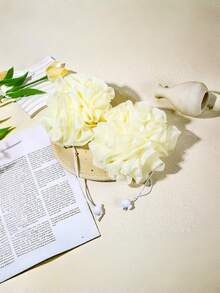 Madebyblanc 2-In-1 Bath Ball, Towel Loofah With Drawstring Closure,Bar Soap Pouch, Flower Shaped Soap Bar Bags,Bar Soap Pouch, Flower Shaped Soap Bar Bags,Exfoliating Mesh Body And Facial Cleansing Tool, Bathing Foam Manufacturing Tools, Home & Living(White) - Multicolor - View 7