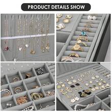 Jewelry Box, Jewelry Boxes For Women & Men With PU Leather, 2 Layer Large Jewelry Organizer Storage Case With Lock, For Necklace Bracelets Earrings Rings, Jewelry Organizer Box Ideal Gift, Black - 黑色,灰色 - 查看 5