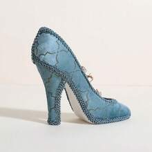 Velvet Ring Storage Organzer In Shoe Shalp, Blue Jewelry Ring Display Stand For Selling, Felt Jewelry Ring Holders With Slots For Show[Velvet Ring Holder-Blue] - Blue - View 5