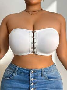 Front Closure Plus Size Bra For Women - White - View 2