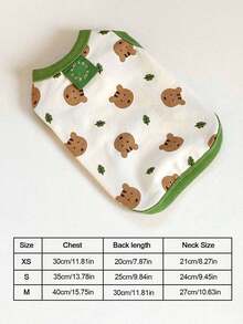 1pc Squirrel Pattern Vest, Cute Squirrel Design Warm Sweatshirt For Spring & Autumn, Rabbit Pet Accessories, Rabbit Pet Supplies, Rabbit, Rabbit Pet Accessories, Rabbit Pet Supplies, Valentine's Day - Multicolor - View 3