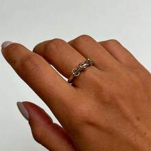 VKHK 1pc 18K Gold Plated Stainless Steel Ring, Suitable For Women's Daily And Party Wear, Gift - Creative Rings - View 2