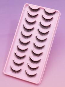 AYRMILLA 20Pairs Cat Eye Eyelashes Fox Natural False Eyelashes Fluffy Soft Dramatic 3D Mink Eye Black Thin Long Lash Multi-Layer Short Thick Eyelash Extended Large Volume Makeup Cross Wedding Parties Club Daily Work Meetings Comfortable Lashes - 黑色 - 查看 11