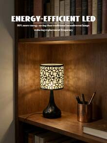 1pc USB Powered Warm Light Table Lamp, Modern Ins Style Retro Innovative Atmosphere Minimalist Decor Night Light For Bedroom Bedside Room Desktop - Black - View 9