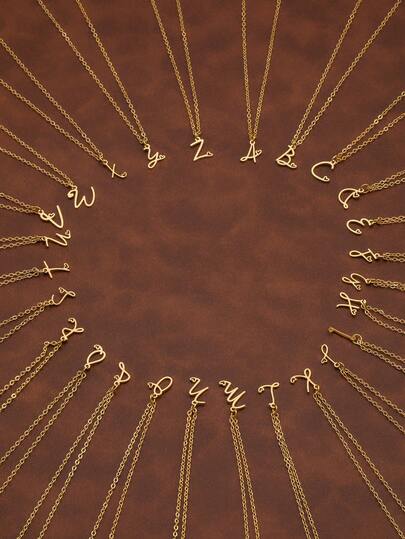 1pc 26 Letter Design Heart Pendant Necklace, Mother's Day Gift, Gift For Friends